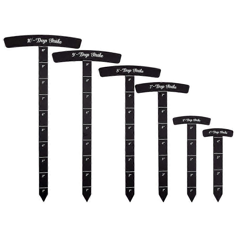 T-Shaped Acrylic Rulers Measuring Widget Tool Sets for Tabletop Wargames Black 116~269x50~125x2.8mm 6pcs/set