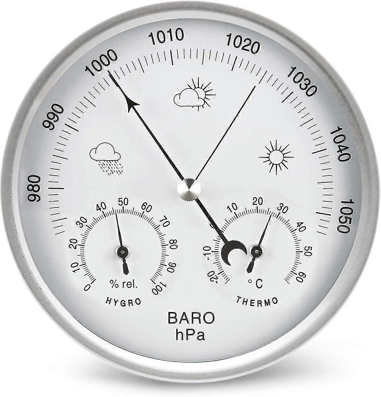 Weather Station Analogue Dial Barometer With Thermometer Hygrometer Air Pressure Measurements Simplicity And Easy To Read