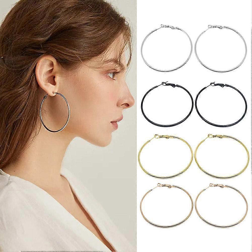 Large circle earrings spring shrimp bow buckle coil earrings ring earrings