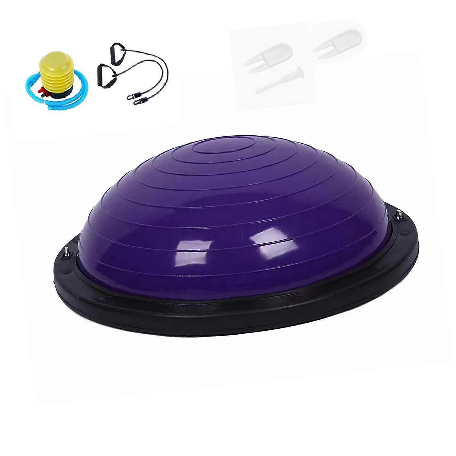 バランスボールハーフエクササイズボール、ポンプ付きスポーツ全身トレーニングヨガグレー