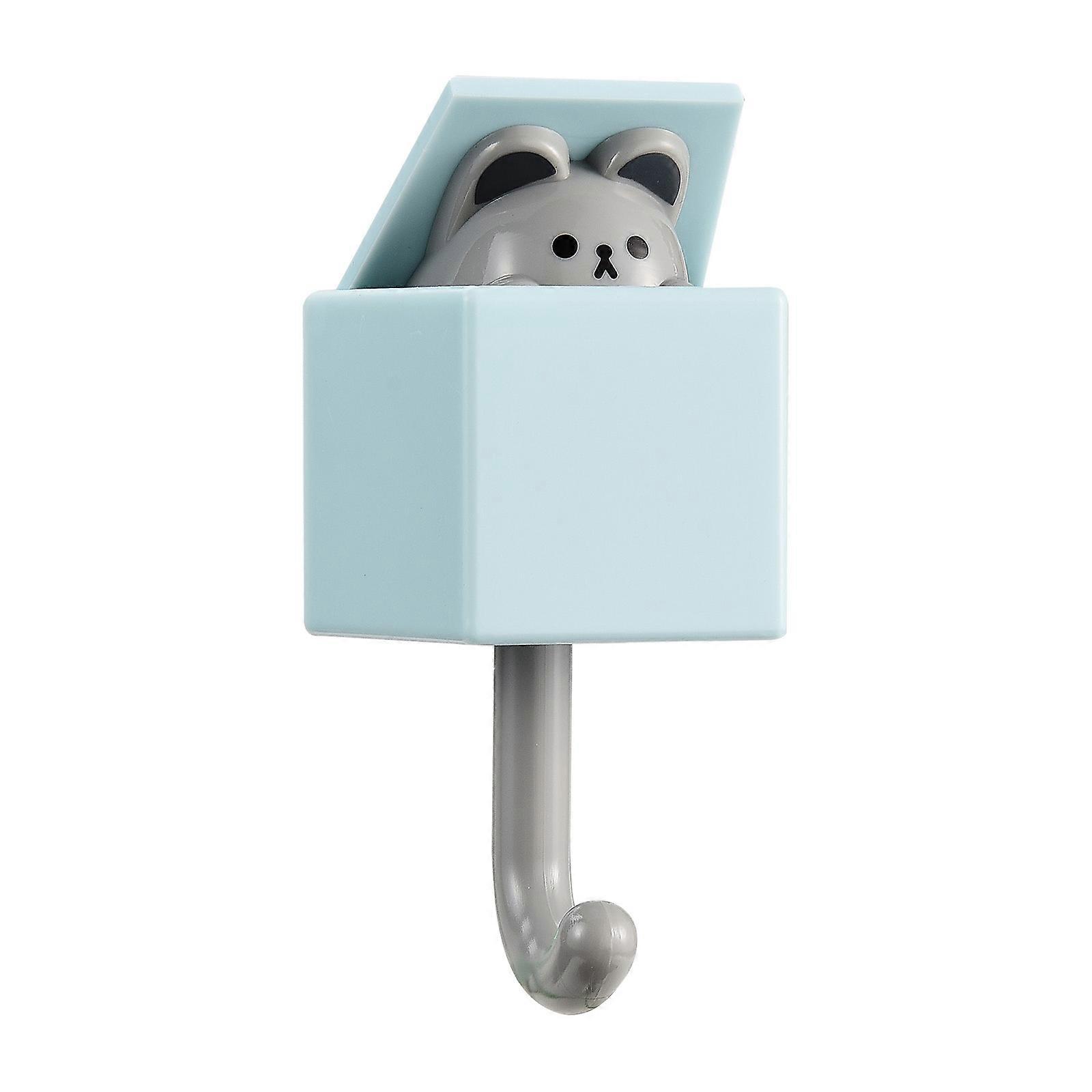 Creative Coat Hook Cute Wall Coat Hook for Hanging Hats, Coats, Keys, and Towels, Practical cat Hook for Wall Decoration Blue