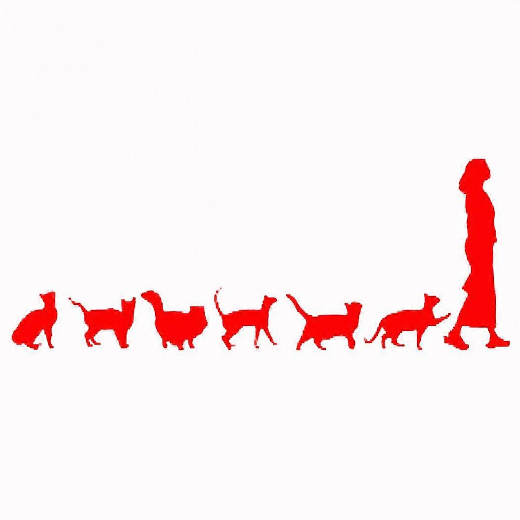 Yousheng Cute Cats Follow Lady Car-Styling Vehicle Body Window Reflective Decals Sticker
