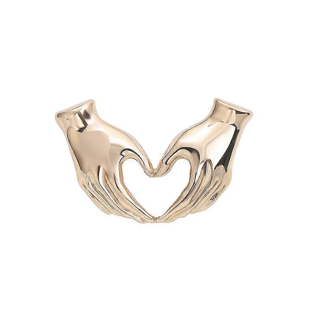 Alloy Heart Brooch Pin with Hollow Finger Design