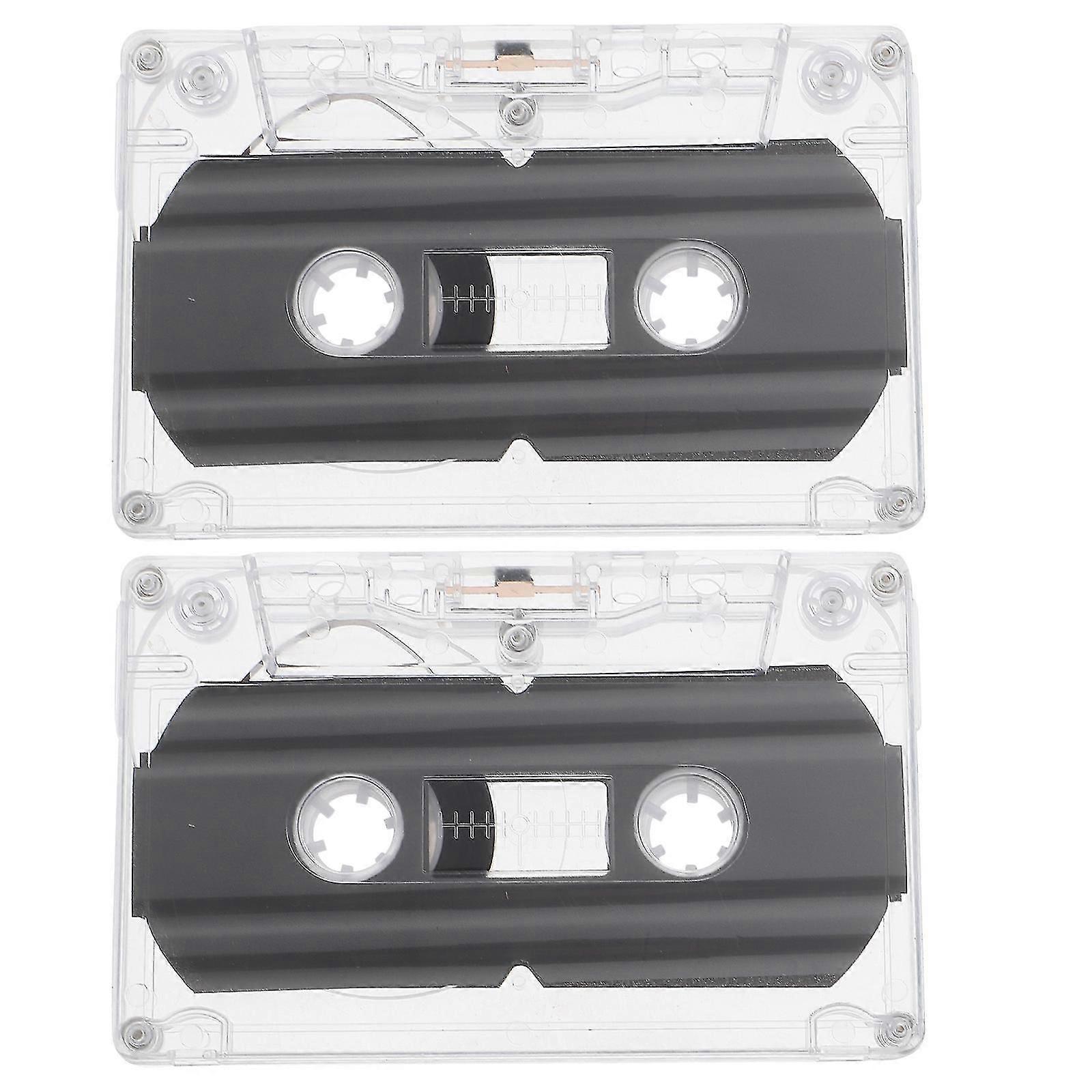 2 Pcs Duct Tape Clear Flat Pack Cassettes Blank Cassettes Tapes Voice Recording Cassettes Replacement Cassette Tape