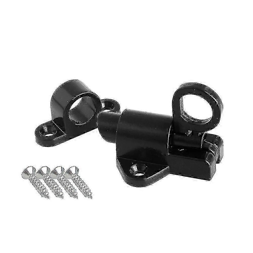 Black Window Gate Security Pull Ring Spring Bounce Door Bolt Aluminum Latch Lock