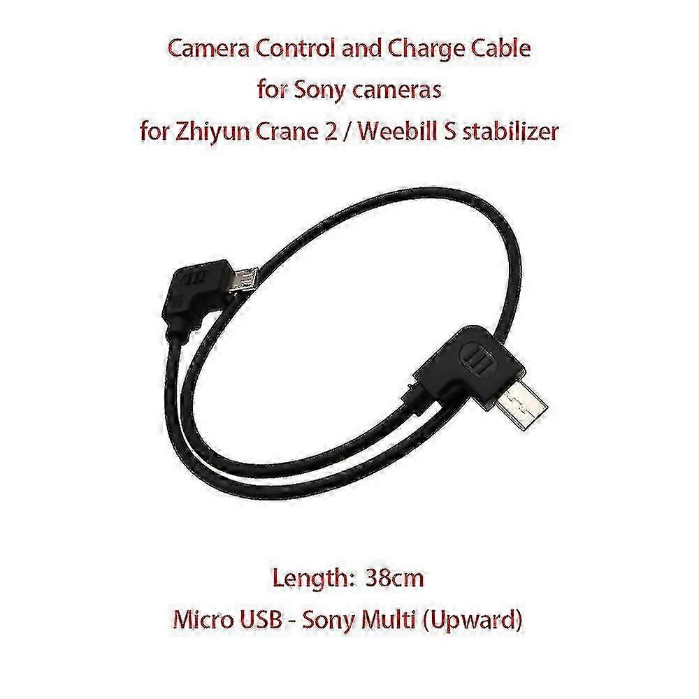Dla Zhiyun Crane 2 / Weebill S Stabilizator do kamer Sony, sterujący i ładujący 38cm Micro USB do Multi (w górę)