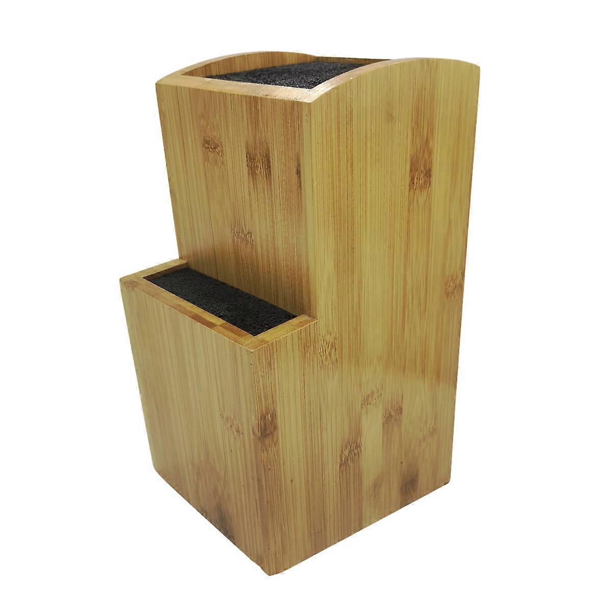 Bamboo Universal Knife Holder, Large Double Layer Knife Holder Organizer, Random Insert Knife Organizer
