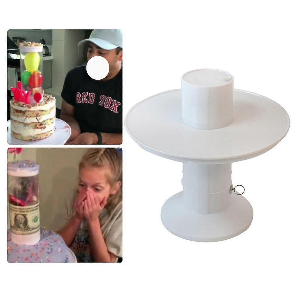 2 in 1 yllätyskakkuteline 8 tuuman yksikerroksinen kakkuteline Lasten syntymäpäiväkakkuteline vetorenkaalla Pop Up -lahja