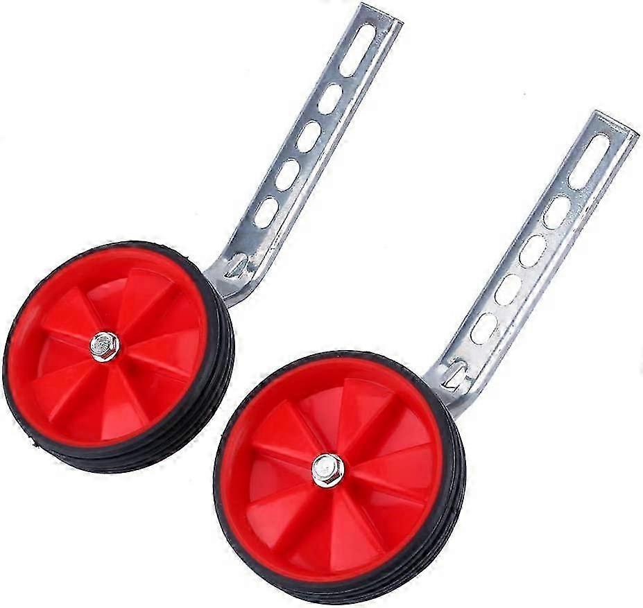 Bisiklet Yan Tekerlekleri, Çocuk Bisiklet Stabilizatörleri 12-20" Ayarlanabilir Eğitim Tekerlekleri, Sessiz Kauçuk Tekerlek, Kırmızı