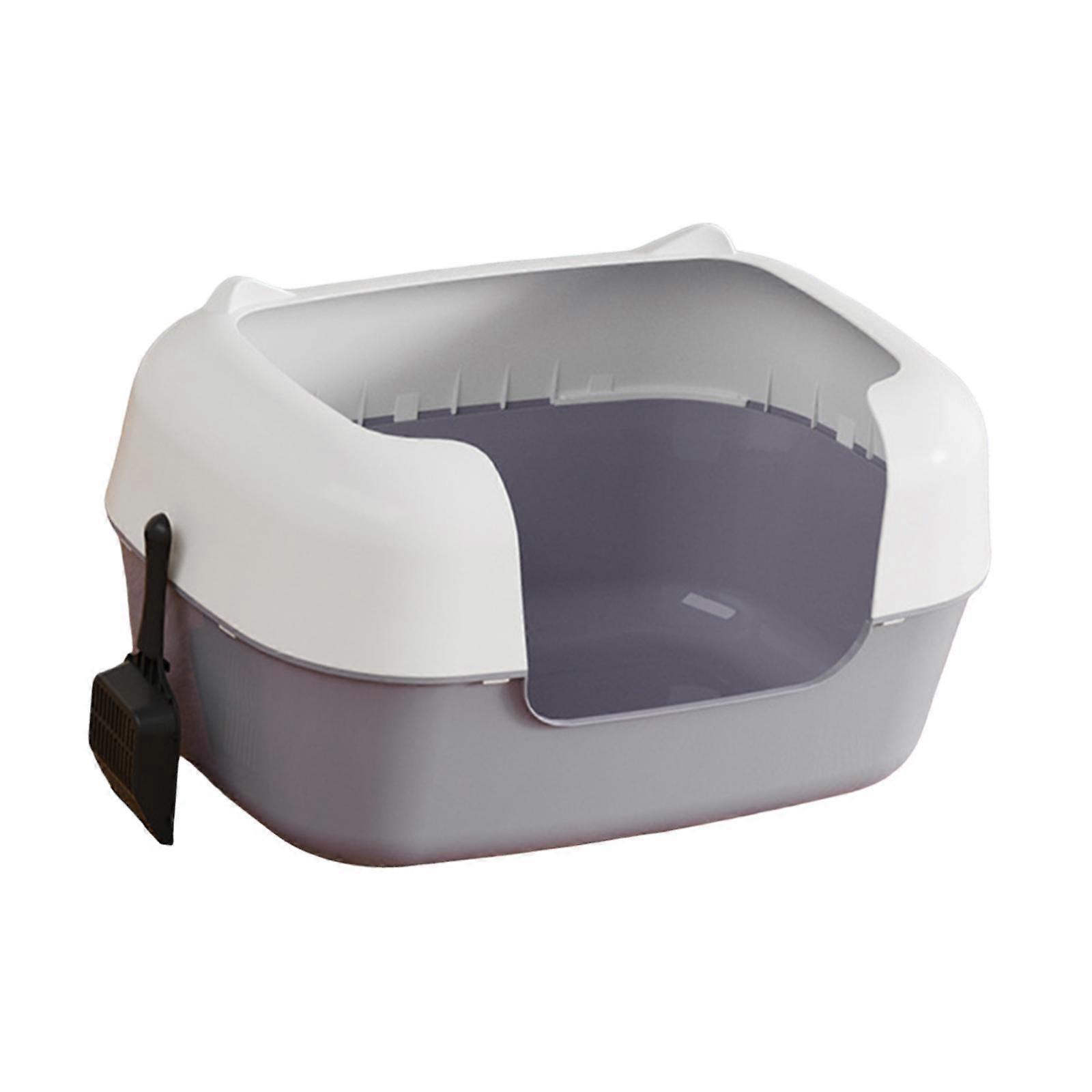 Open Litter Box Semi Enclosed Anti Splashing Portable Kitten Toilet Bedpan High