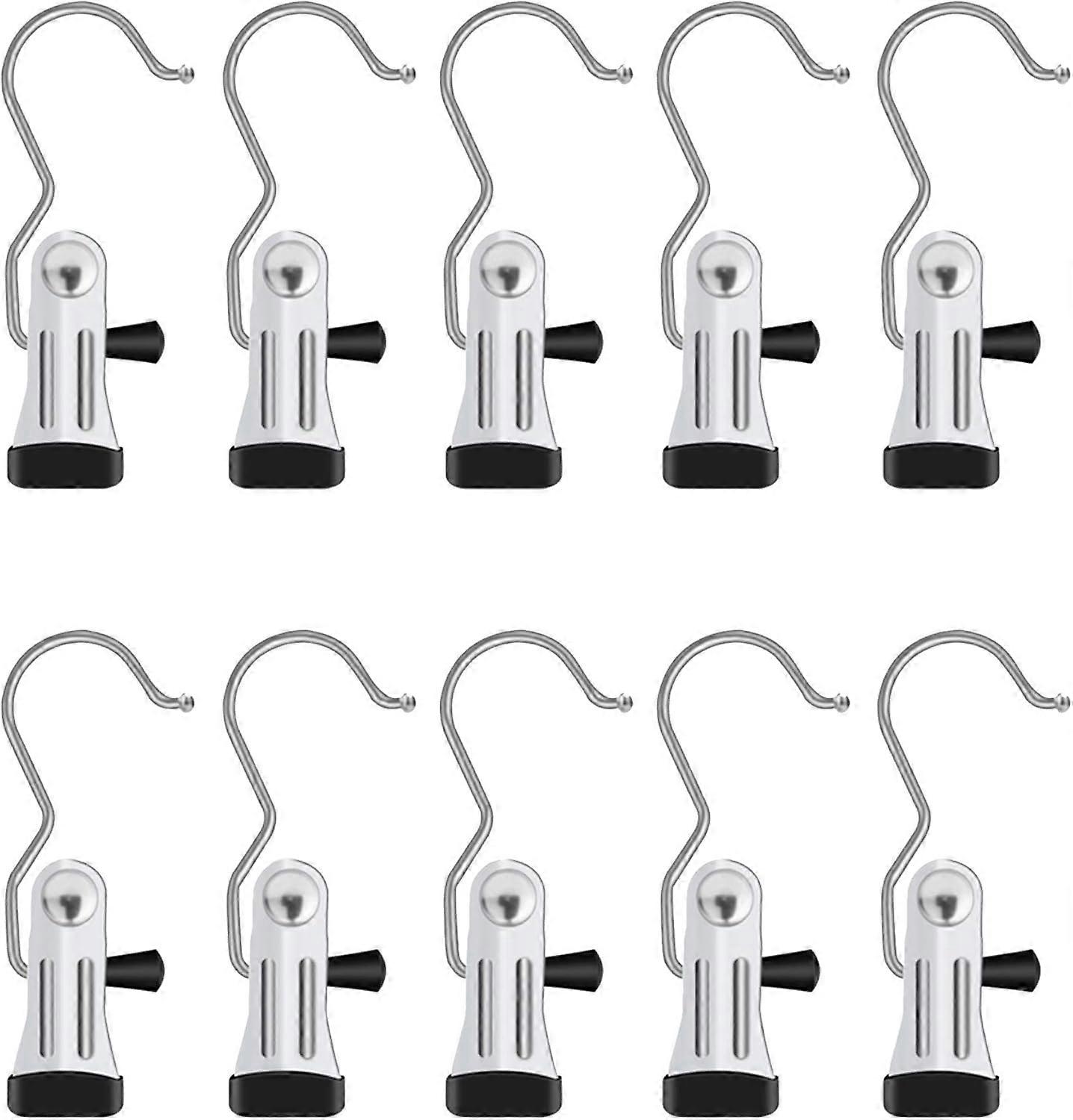 Effortless Closet Management, Wide Opening Hooks Space Saving Hanging Clips (10pcs)