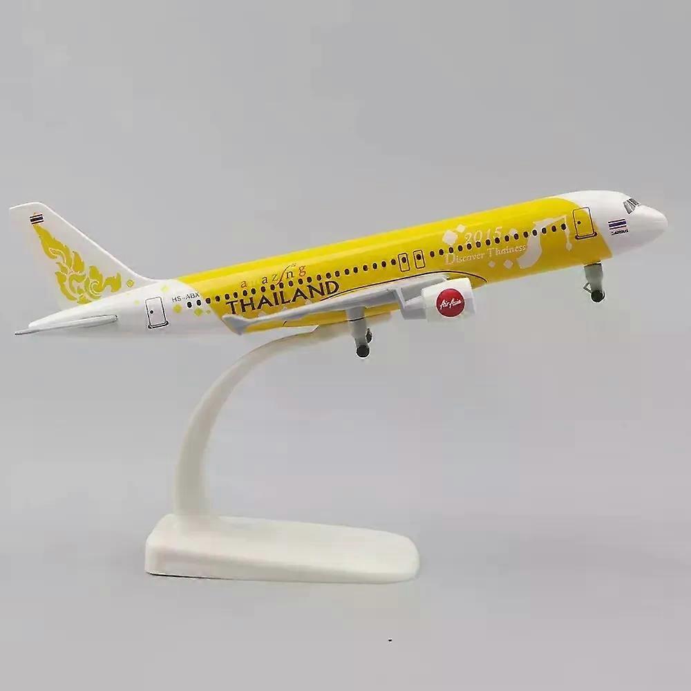 1:400 Scale Airbus Simulation Model 20cm Alloy Metal Aircraft A320 Yellow Thai Airways Aircraft Model with Landing Gear Decorati
