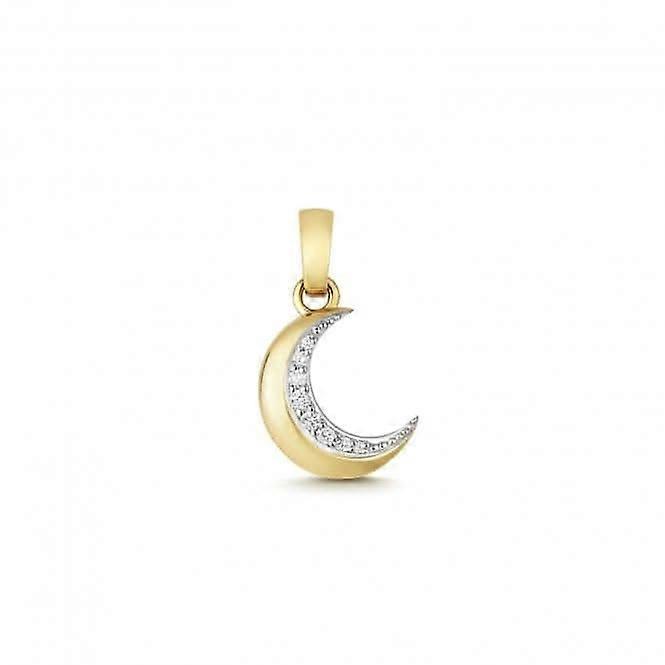 Diamond Jewellery 9ct Gold Diamond Moon Pendant PD183