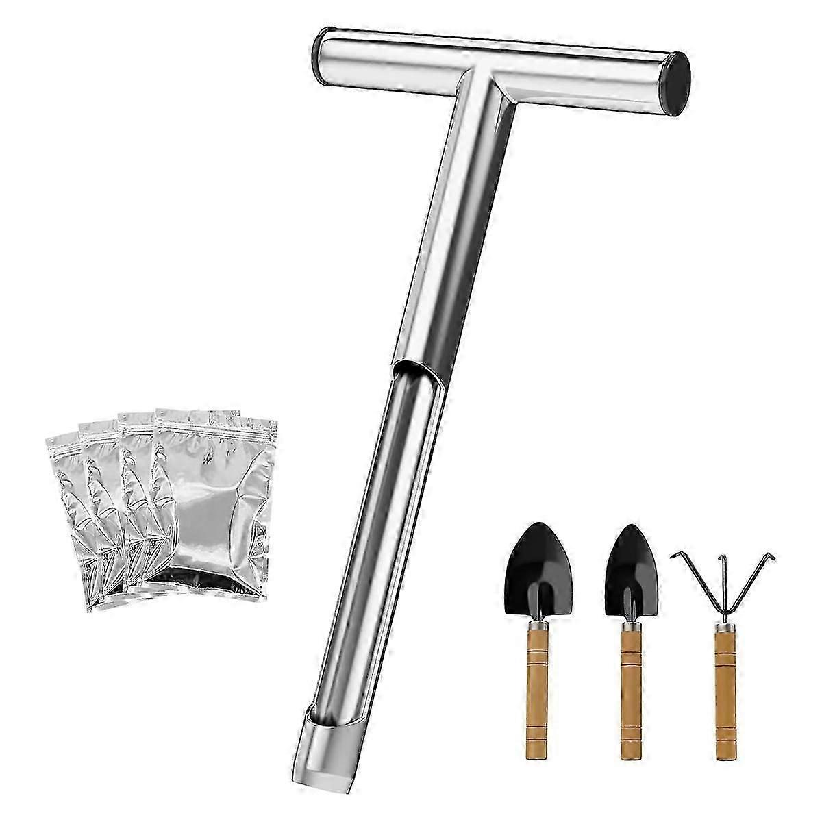 Soil Sample Probe, 12 Inch T-Style Handle Soil Probe Rod for Lawn Farm Golf Course, Soil Probes for DS