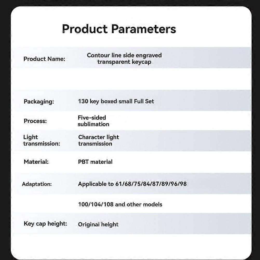 PBT Keycaps Side Print Backlit Keycap Topographic Dye-Sub Key Caps Cherry Profile for Mx Gamer Mecha