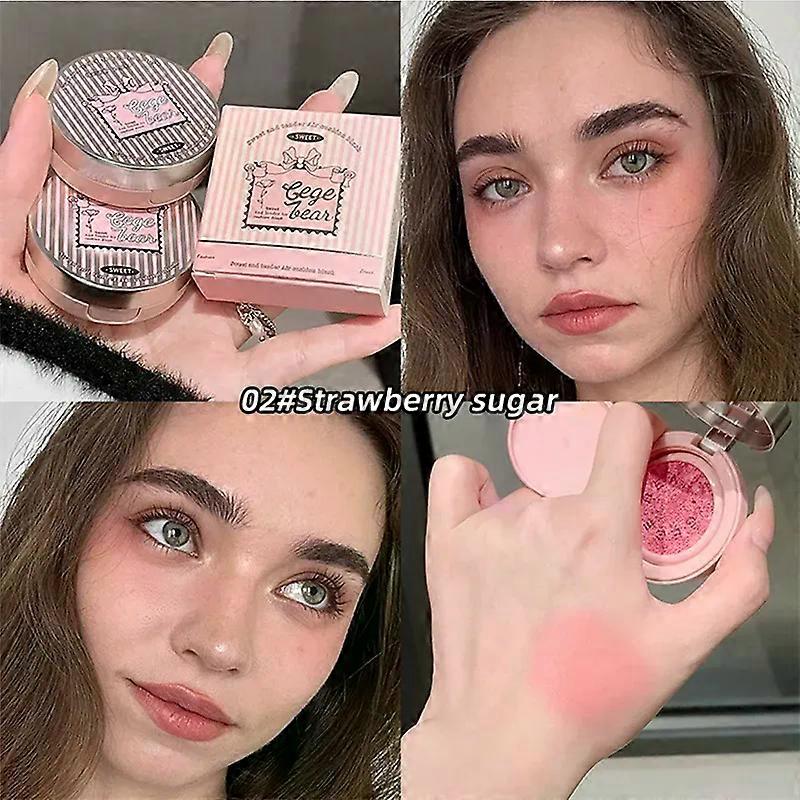 Blush em pó translúcido e macio Sweet Color Air cushion blush rosa para melhorar a tez da jovem coreana com vitalidade