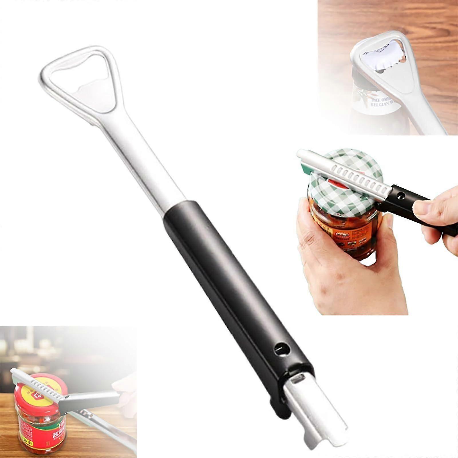 2-in-1 Adjustable Jar Opener, Lid & Bottle Opener for Weak Hands, Multi-function Can & Jar Opener Tool, Home Kitchen Gadget