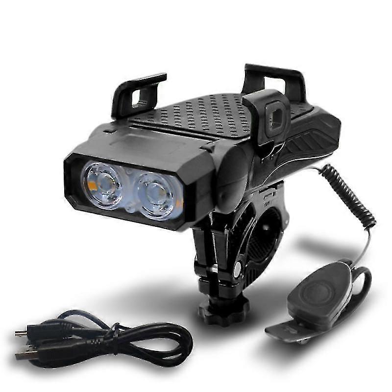 4-in-1 Multi-Function Bicycle Light Flashlight Bike Horn Alarm and Phone Holder