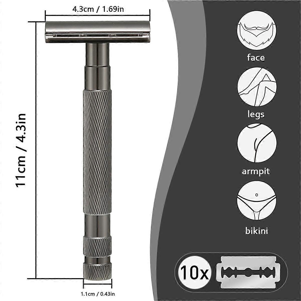 Reusable Razors With Stainless Steel Double-Sided Blade,D