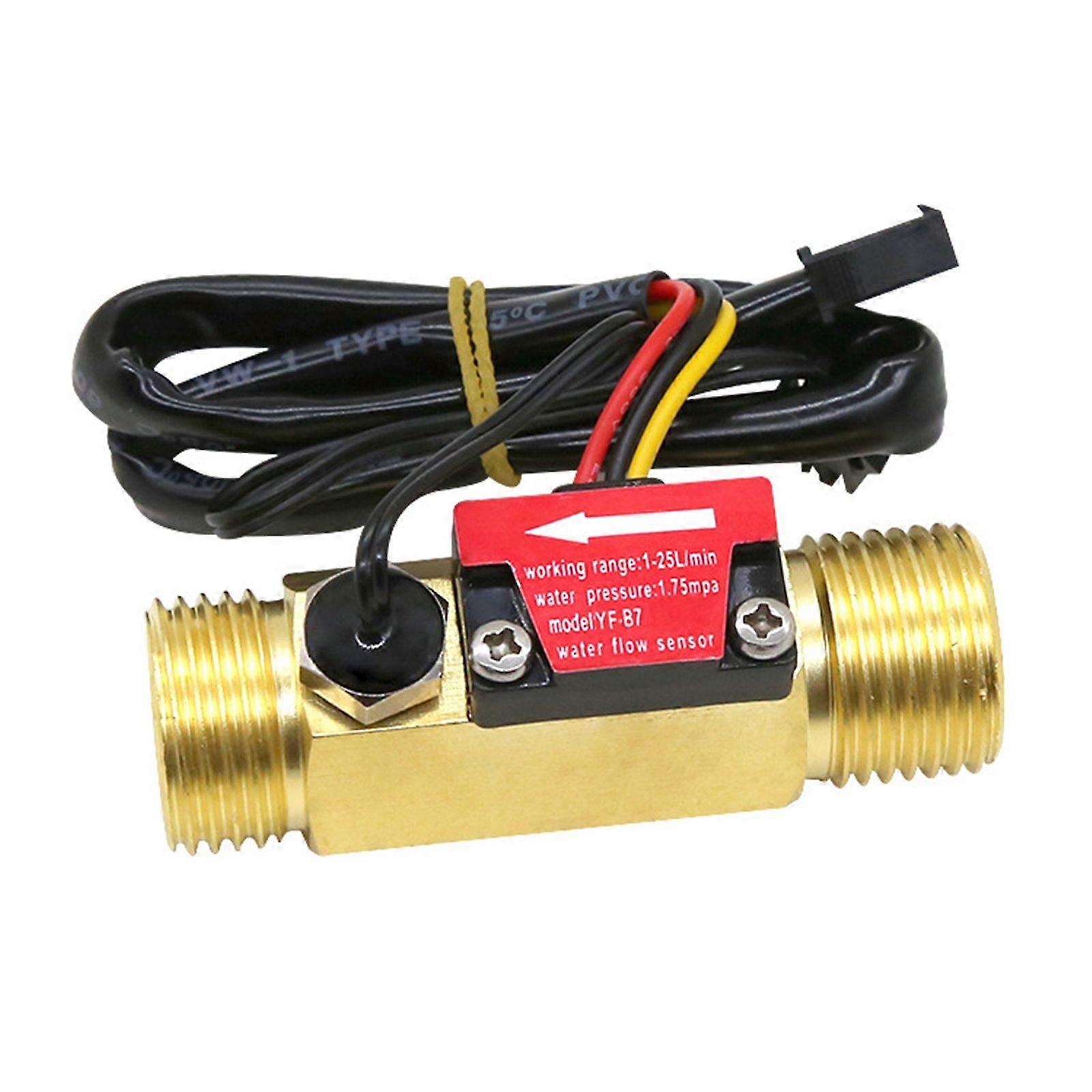 Water Flow Sensor Brass Switch Hall Effect Liquid Flowmeter Fluidmeter G1/2"