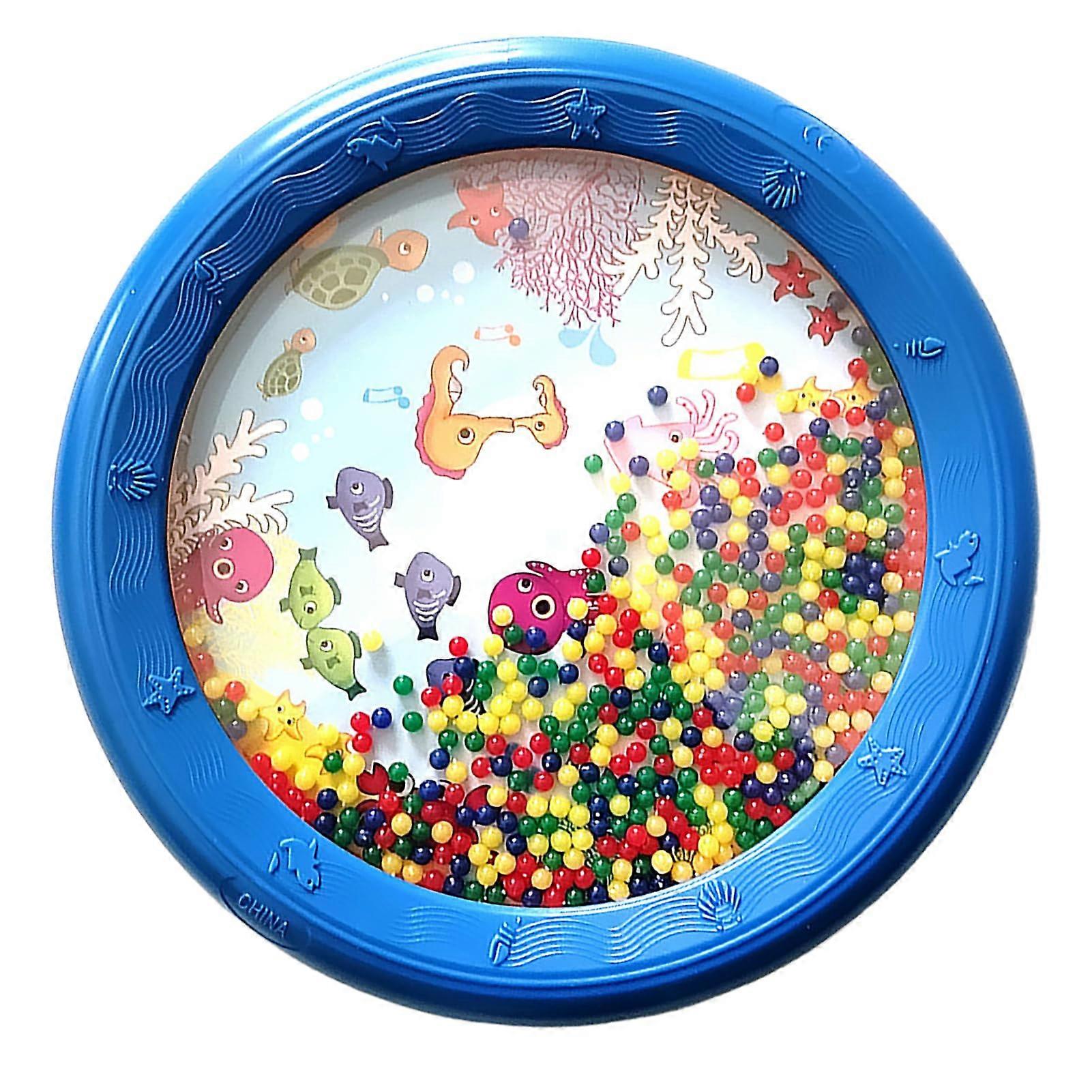 Plastic Educational Bead Drum with Pattern Design for Music Education 8in