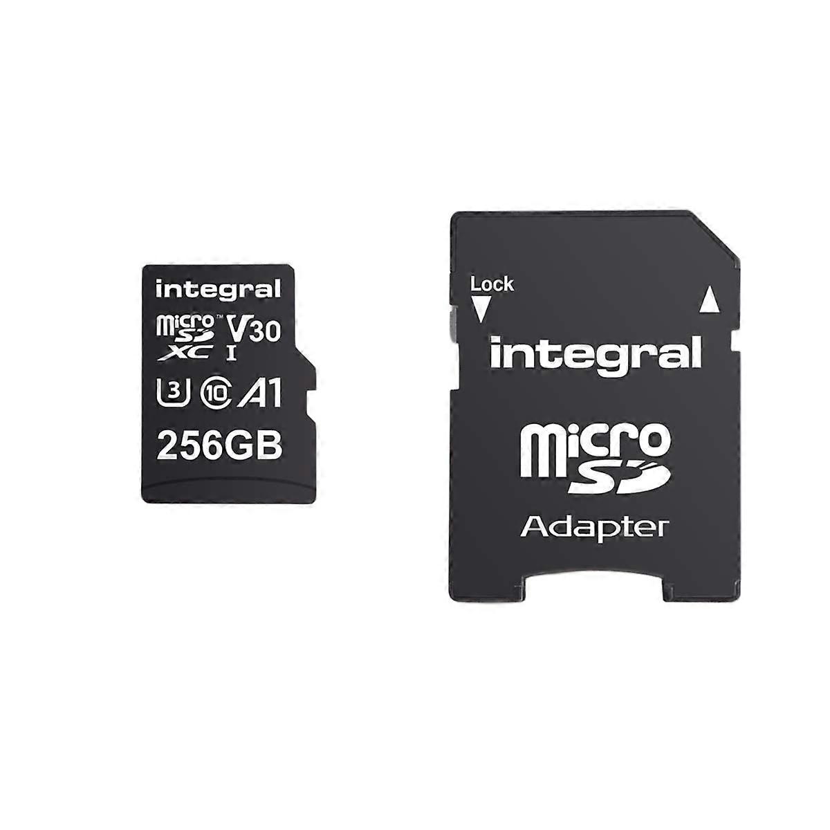 Scheda di memoria MicroSDHC/XC V30 UHS-I U3 ad alta velocità da 256 GB, nera