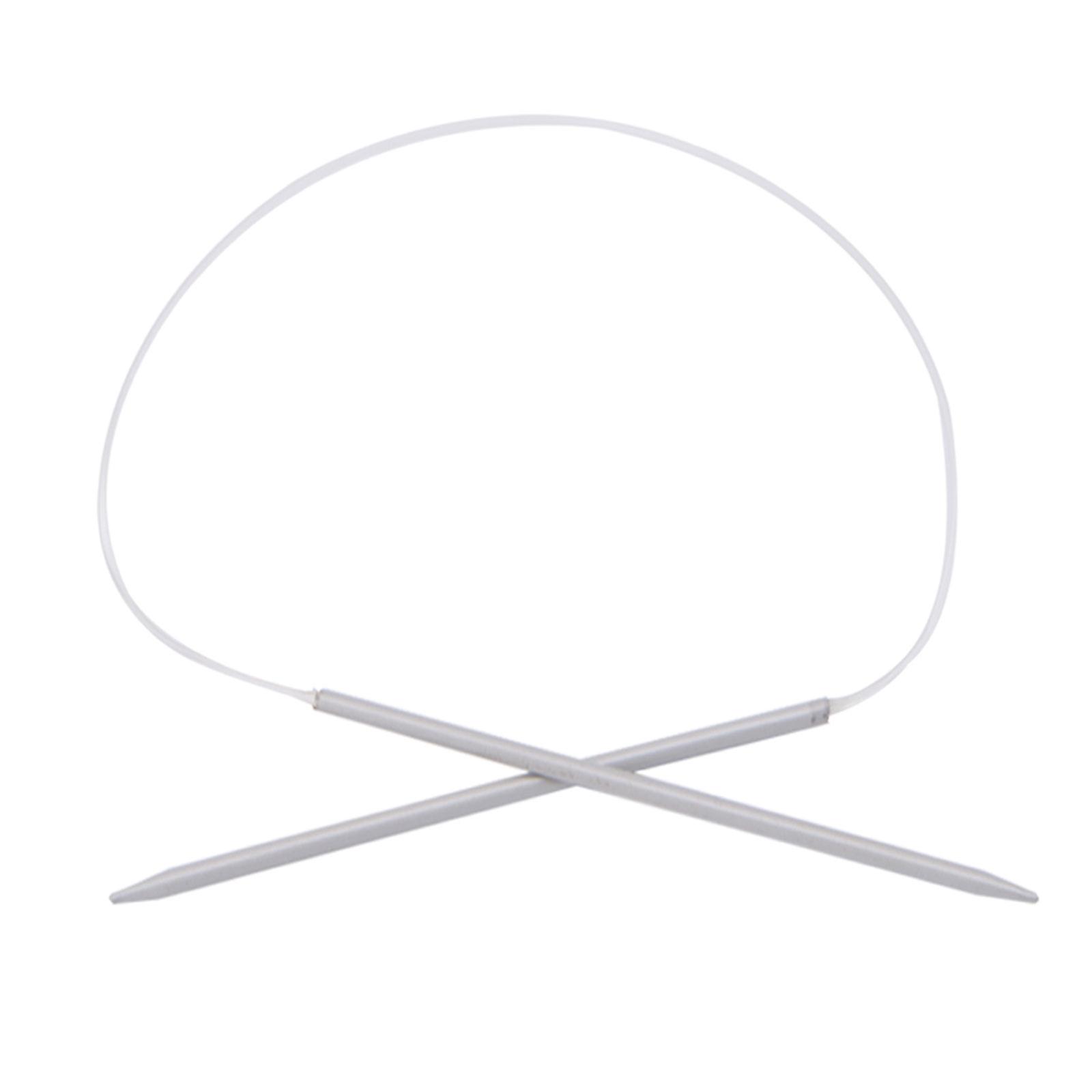 Aiguilles à tricoter circulaires en aluminium 40 cm/15,75" toutes tailles argent