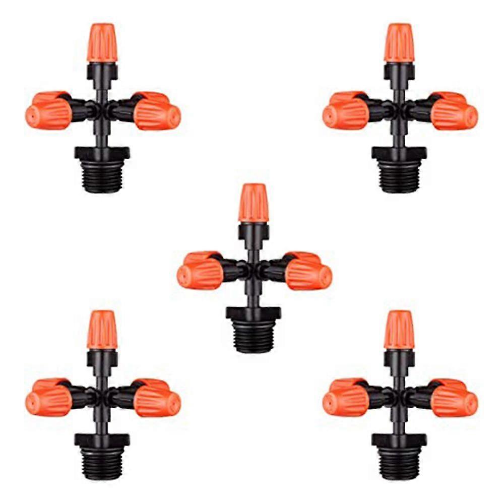 マイクロスプレー調整可能な流量灌漑ドリッパー、スプリンクラードリップ灌漑ミスターヘッド、5個セット