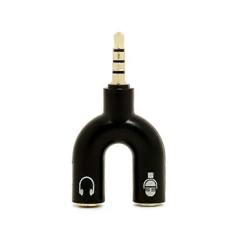 U-shaped 3.5mm One-to-two Audio Adapter Stereo Audio Splitter Microphone And Karaoke Converter Audio Headset 2-way Jack Adapter