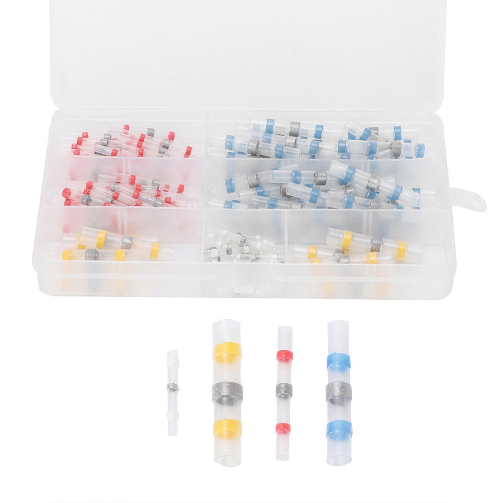 120 Pcs Heat Shrink Solder Sleeves Butt Connectors 2:1 Shrink Ratio for Boats Automotive