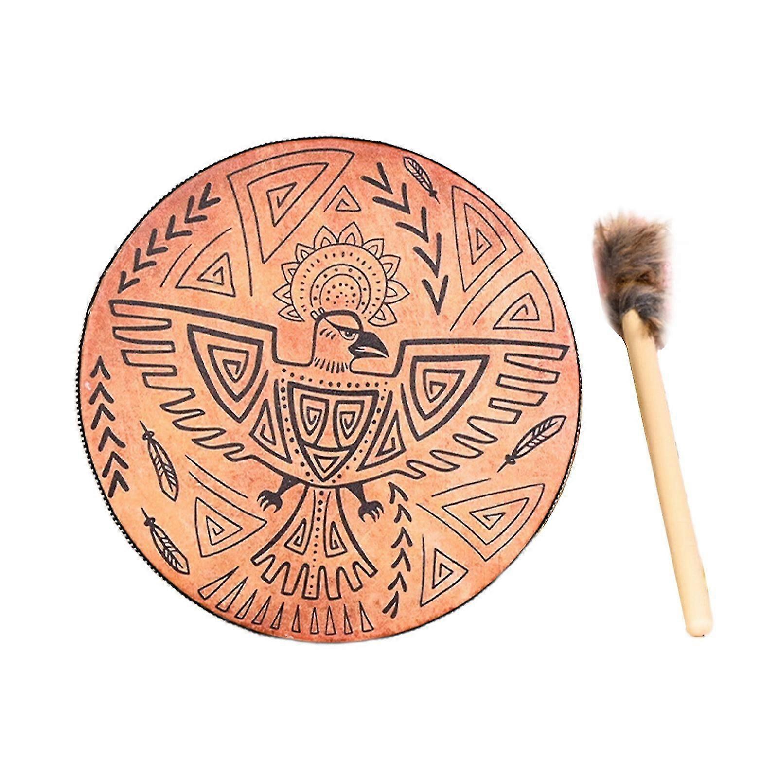 Shaman Drum Bird Pattern Handmade Shamanic Drum Siberian Drums With Drum Stick
