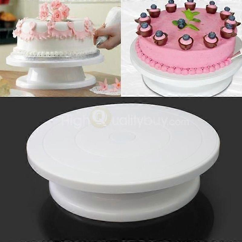 Cake Stand - Not Specified - Rotating Tray - Plastic - Diameter 280mm - White