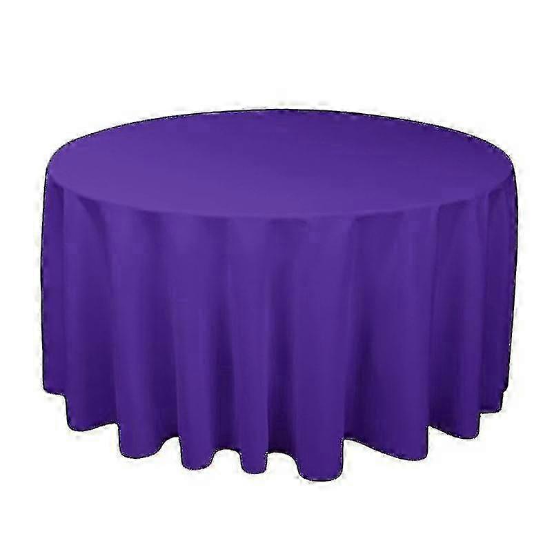 Solid Color Tablecloth for Dining - Polyester Round Wedding Decor