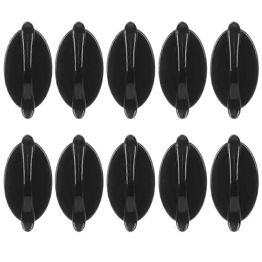 10 Pack Self-Stick Drawer Handles 3.7x1.9 Inch Black Push Pull Knobs for Cabinet and Drawer Drill Free Installation