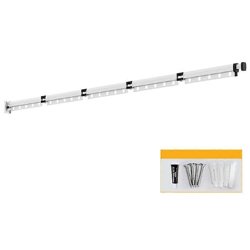 5 Sections Folding Clothes Drying Rack Wall Mounted Laundry Hanger for Balcony/Bathroom