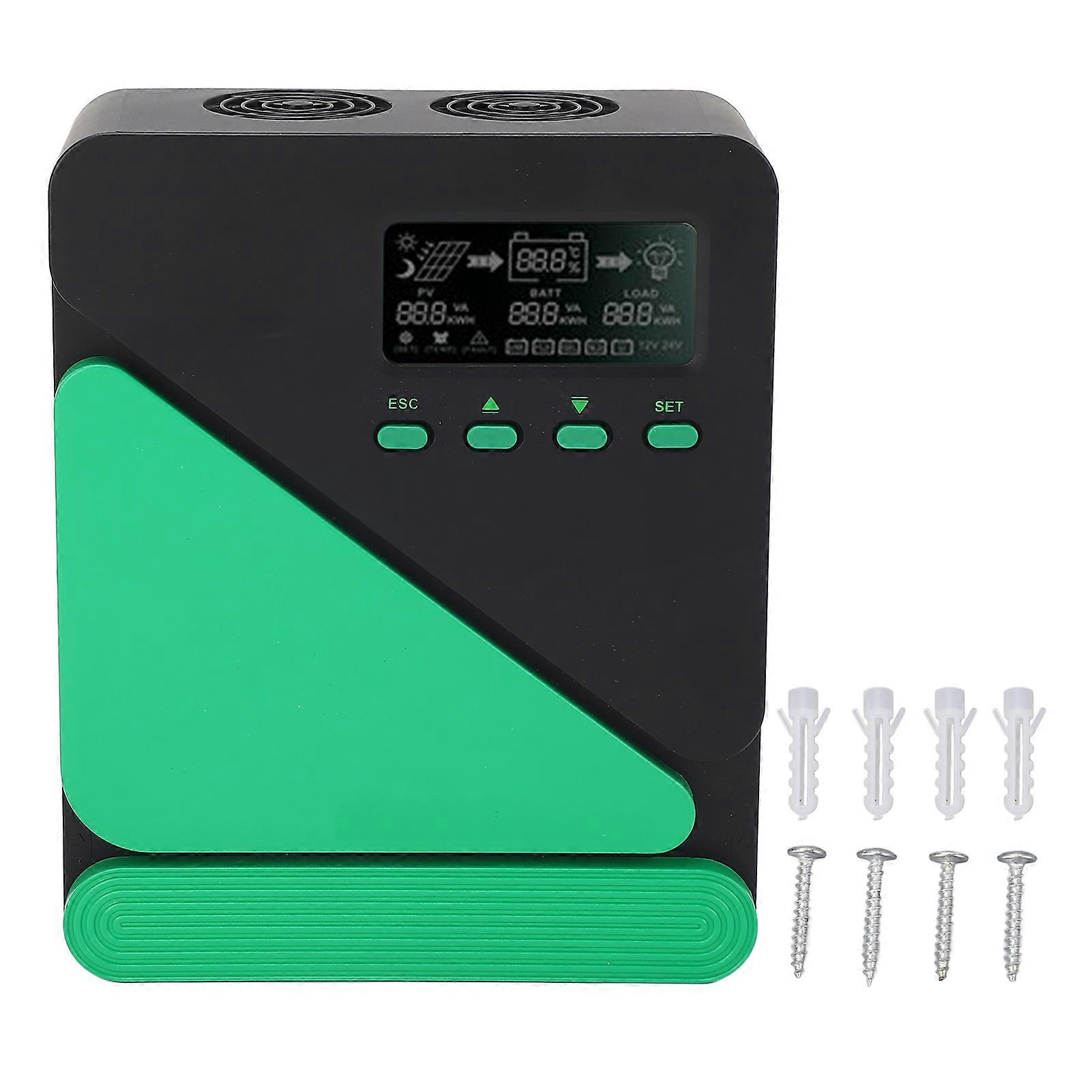 MPPT Charge Controller Dual USB 5V 3A Output LCD Backlit Display Solar Panel Regulator 12V 24V AUTO