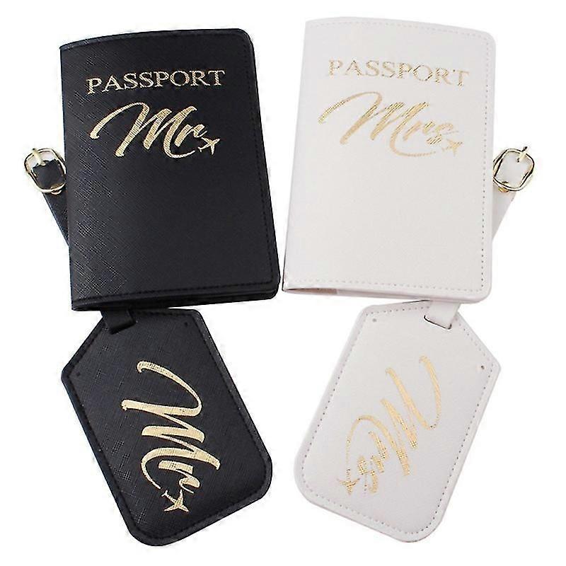 4pcsポータブルミセストラベルパスポートカードカバー(荷物タグホルダーケース付き)