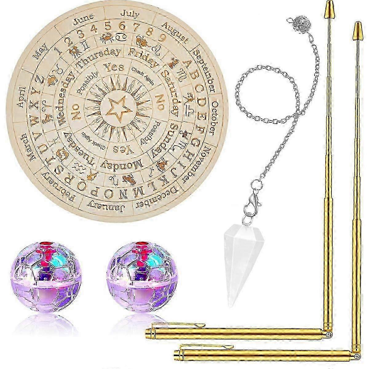 1 Set Copper Dowsing Rods Spiritual and Pendulum Board Kit for the Supernaturalwith Our Comprehensiveghost Hunting Kit js
