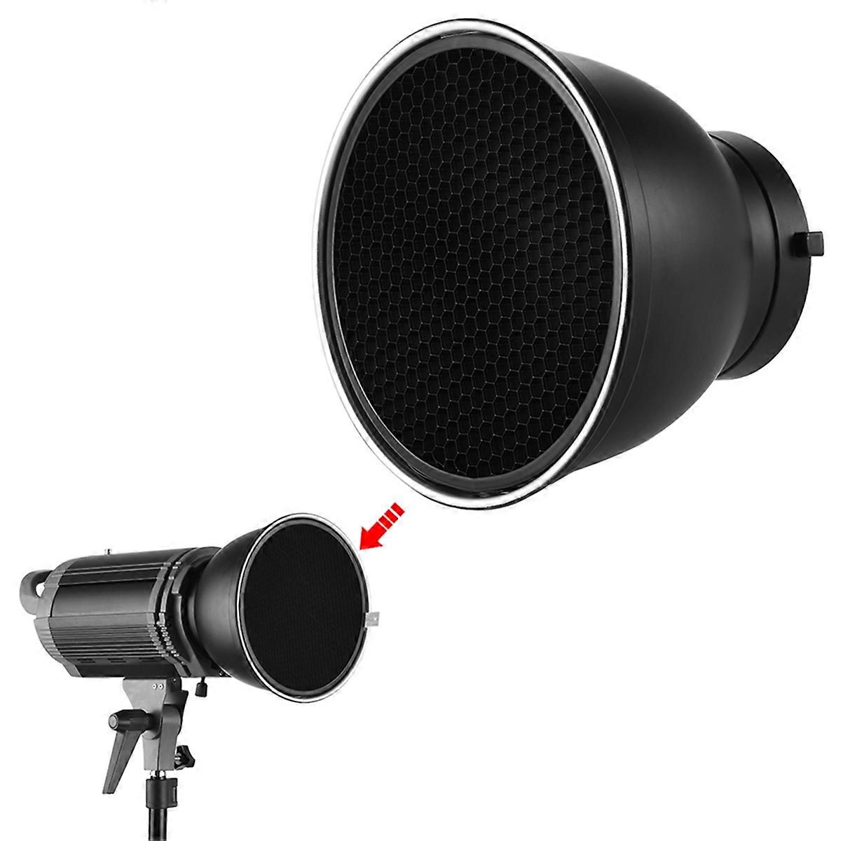 7In Standard Reflector Diffuser Lamp Shade Dish 60° Honeycomb Grid for Bowens Mount Studio Strobe Fl