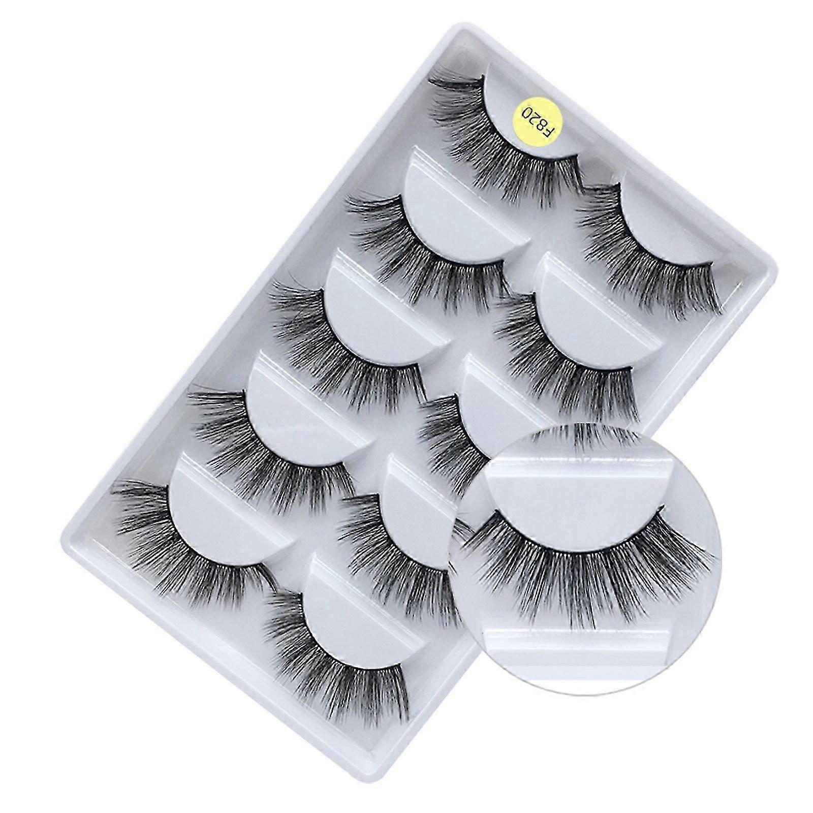 Natural Thick False Eyelashes 5 Pairs Of Mixed Eyelashes Imitation Mink Eyelashes Pure Artificial False Eyelashes