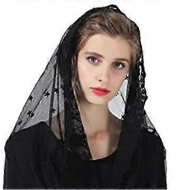 الأزهار الدانتيل الحجاب رئيس تغطي المانتيلا المانتيلا اللاتينية الحجاب القصير وشاح للنساء الزفاف