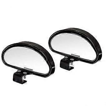 2pcs Blind Spot Mirrors Adjustable Car Auxiliary Universal Wide Angle Mirror For Universal Cars Black
