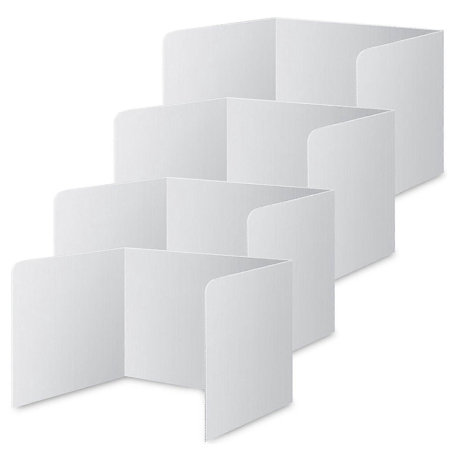 4pcs Privacy Shield Foldable Reusable Plastic Desk Divider Folder Study Carrel Sneeze Guard Office S
