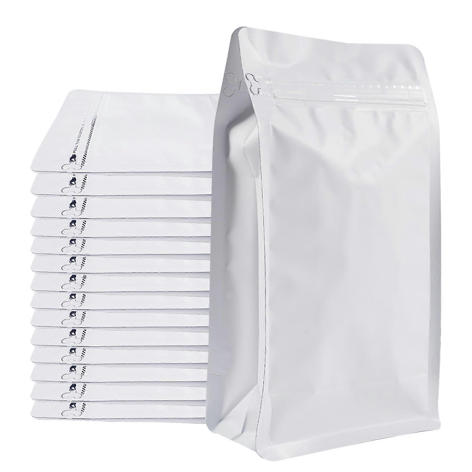 Coffee Bags without Valve (50 PCS,32oz/2lb) White High Barrier Aluminum Foil Pouches