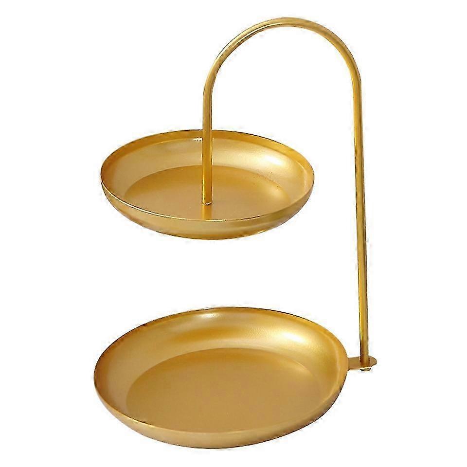 Double Layer Fruit Snack Tray Cake Stand for Party Wedding Decor Gold