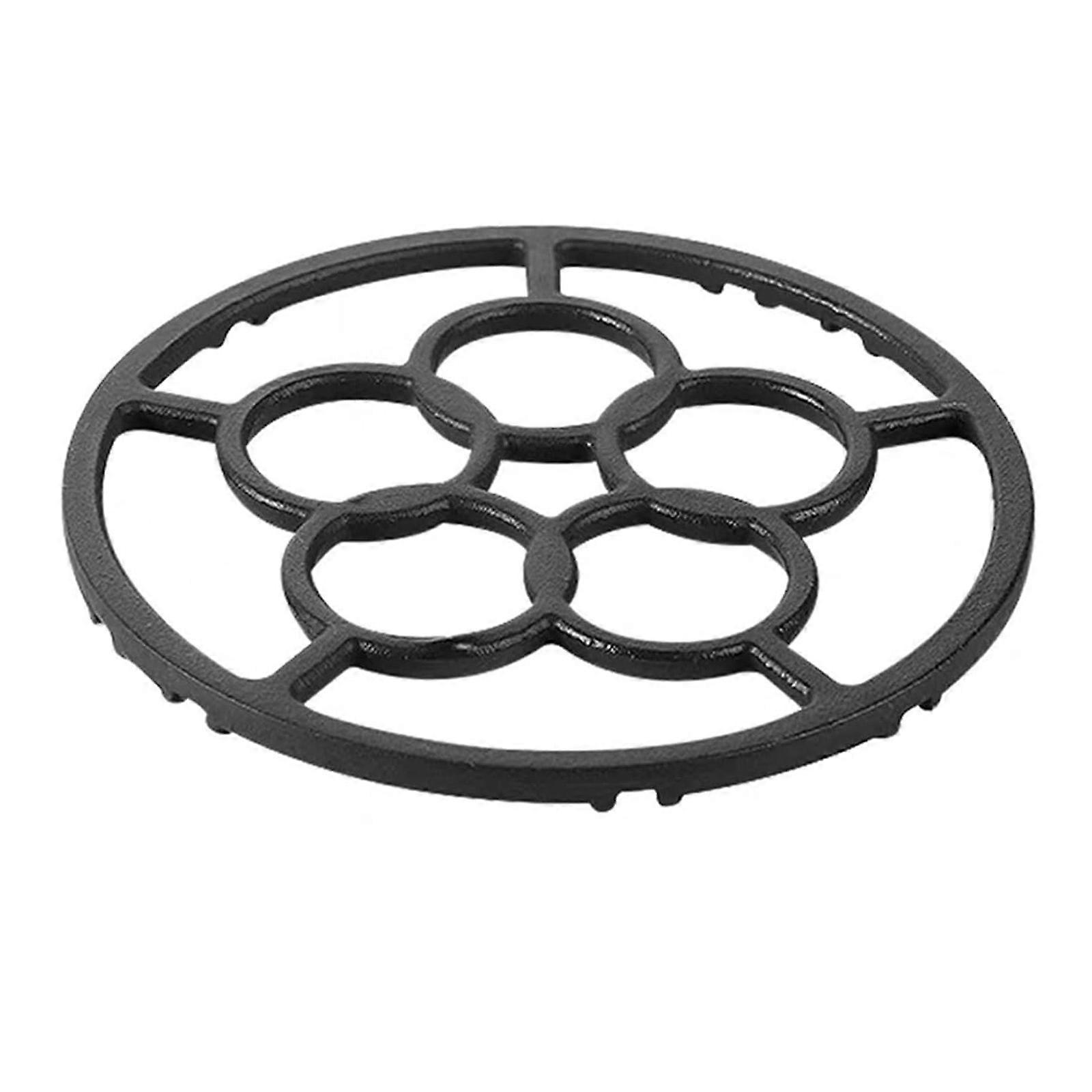 Iron Stove Holder 18.2cm Black Wok Rack Secure Pots and Pans Support Cookware Support Round Base for Gas Cooktops
