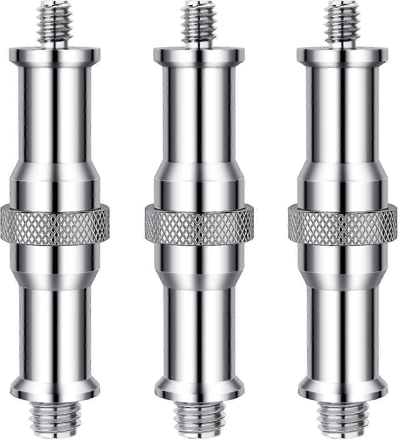 Standard 1/4" to 3/8" Metal Converter Threaded Screw Adapter Stud Tip 3-Pack for Studio Light Stand, Hot Shoe Adapter, Ball Head, Wireless Flash Recei