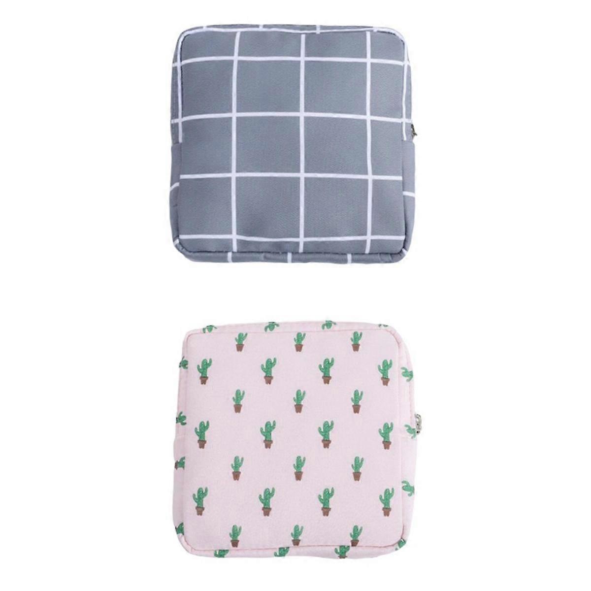 2Pcs Damenbinde Beutel Serviette Handtuch Make-up Dame