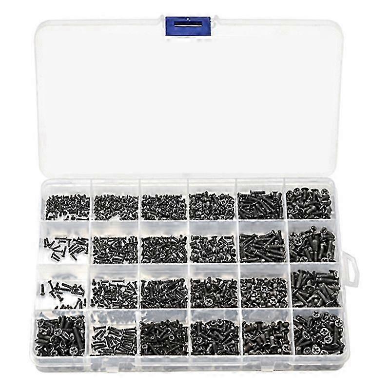 720Pcs Countersunk Flat Head Mini Screw Set M1.4 M1.7 M2 M2.5 M3 Carbon Steel Computer Notebook Lap
