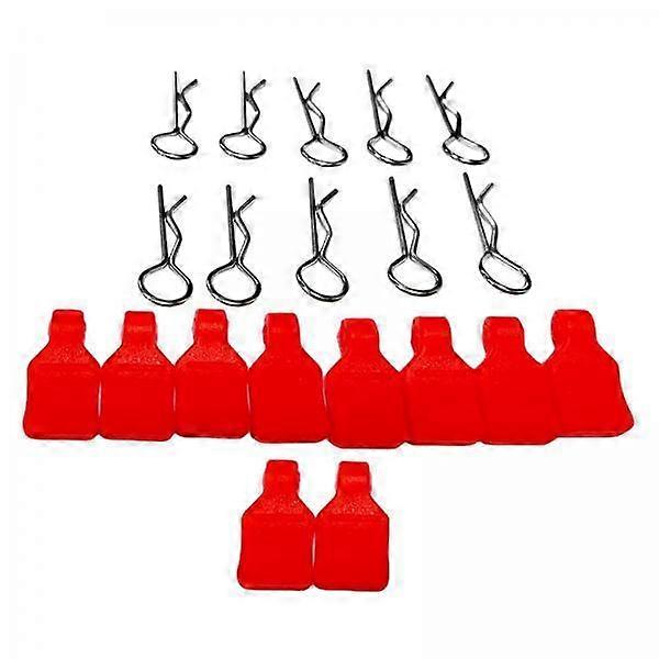 4x10/Set Universal RC Body Clips Pins for 1:24 1:18 RC Crawler Buggy Monster Red